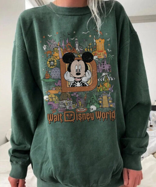 Retro Disneyland Halloween Shirt, Halloween Matching Shirt, Spooky Season Shirt, Disney Halloween Shirt, Stretching Room, Mickey and Friend