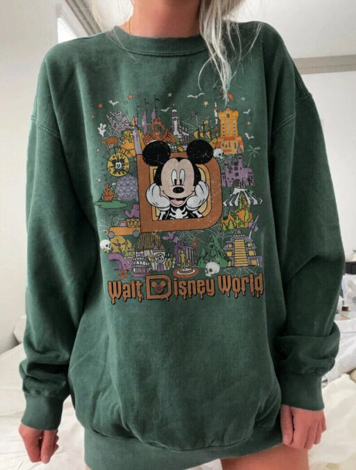 Retro Disneyland Halloween Shirt, Halloween Matching Shirt, Spooky Season Shirt, Disney Halloween Shirt, Stretching Room, Mickey and Friend