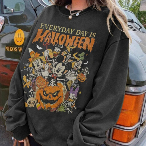 Retro Everyday Is Halloween Shirt, Vintage Disney Halloween Shirt, Winnie Pooh Shirt, Mickey Co, The Nightmare Before, Mickey and Friend