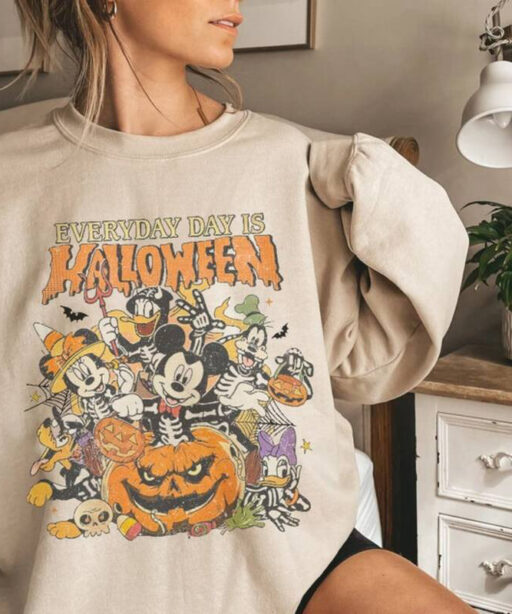 Retro Everyday Is Halloween Shirt, Vintage Disney Halloween Shirt, Winnie Pooh Shirt, Mickey Co, The Nightmare Before, Mickey and Friend