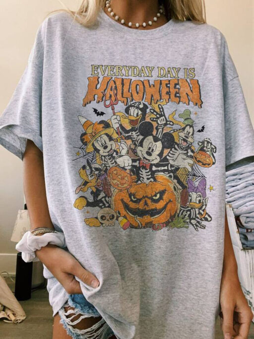 Retro Everyday Is Halloween Shirt, Vintage Disney Halloween Shirt, Winnie Pooh Shirt, Mickey Co, The Nightmare Before, Mickey and Friend