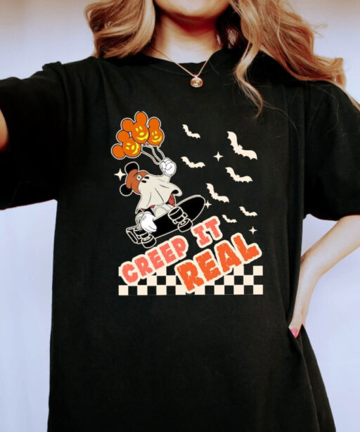 Retro Halloween Comfort Colors shirt, Creep it Real Shirt, Vintage Ghost Halloween Shirt, Witch Shirt, Retro Fall Shirt, Fall Shirt