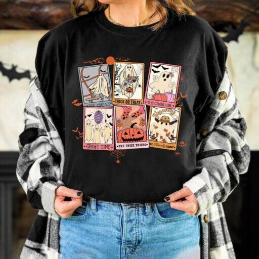 Retro Halloween Ghost Tarot Card Shirt,Retro Halloween Shirt, Retro Western Shirt, Halloween Shirt,Spooky Season Shirt, Disney Halloween,Boo