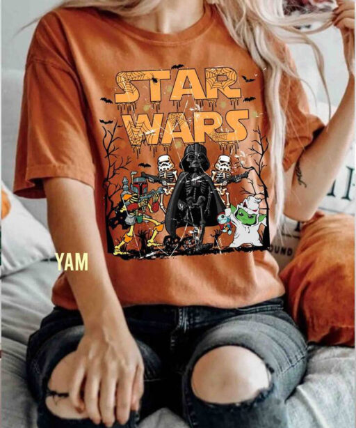 Retro Halloween Star Wars Comfort Colors Shirt, Halloween Magic Kingdom T-Shirt, Halloween Star War Mickey Ears Tee, Halloween Party Shirt