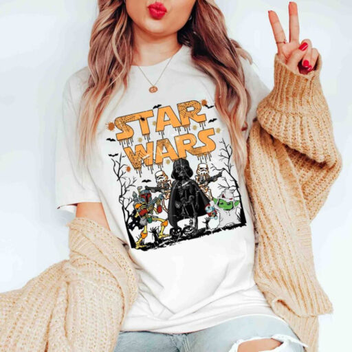 Retro Halloween Star Wars Comfort Colors Shirt, Halloween Magic Kingdom T-Shirt, Halloween Star War Mickey Ears Tee, Halloween Party Shirt