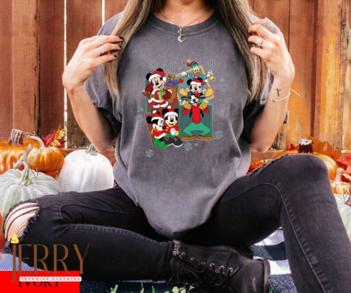 Retro Happy Xmas Day Mickey And Friends Disney Christmas Sweatshirt, Disney Family Christmas Shirt, Disney Holiday Shirt, Disney Xmas Shirt