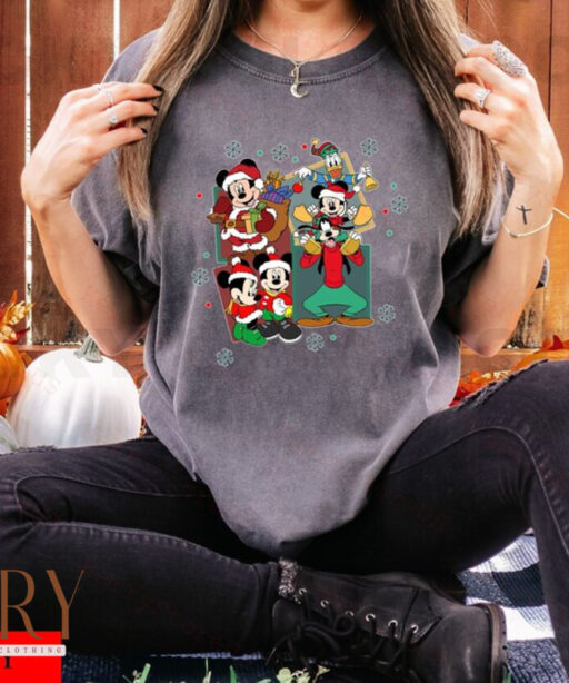 Retro Happy Xmas Day Mickey And Friends Disney Christmas Sweatshirt, Disney Family Christmas Shirt, Disney Holiday Shirt, Disney Xmas Shirt