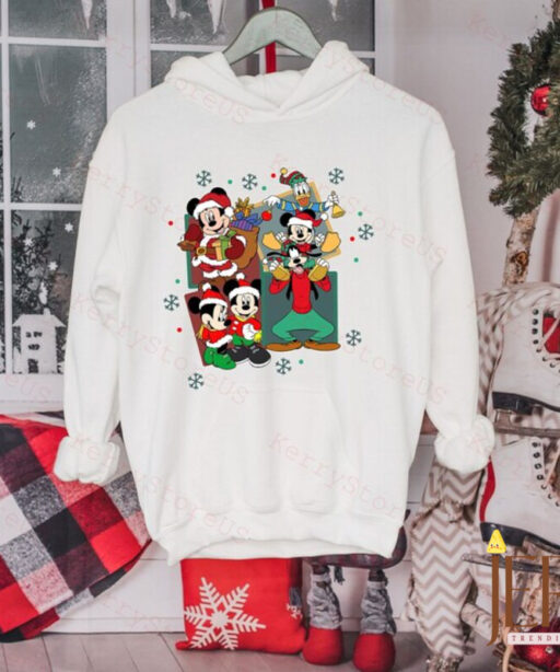 Retro Happy Xmas Day Mickey And Friends Disney Christmas Sweatshirt, Disney Family Christmas Shirt, Disney Holiday Shirt, Disney Xmas Shirt