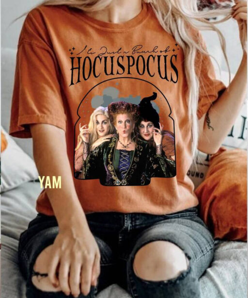 Retro Hocus Pocus Bleached Comfort Color Shirt, Halloween Sanderson Sisters Sweatshirt, Disney Halloween Party Unisex T-Shirt, Disneyworld.