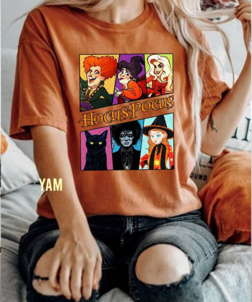 Retro Hocus Pocus Comfort Color Shirt, Halloween Sanderson Sisters Sweatshirt, Disney Halloween Party Unisex T-Shirt, Spooky Season Shirt.