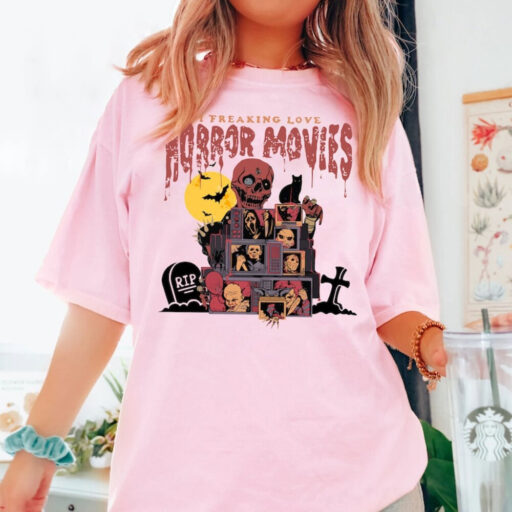 Retro Horror Night Comfort Colors Shirt, Halloween Shirt, Vintage 90s Halloween Movies, Halloween Sweatshirt, Horror Movies Characters Shirt