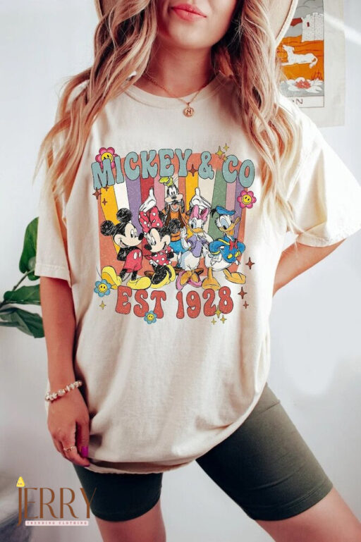 Retro Mickey & CO Est.1928 Shirt, Disneyworld Shirts, Vintage Disneyland Shirt, Mickey And Friends Disneyland, Disney Family Toddler Shirt