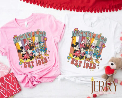 Retro Mickey & CO Est.1928 Shirt, Disneyworld Shirts, Vintage Disneyland Shirt, Mickey And Friends Disneyland, Disney Family Toddler Shirt