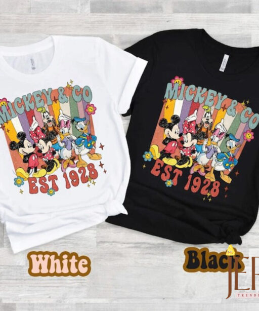 Retro Mickey & CO Est.1928 Shirt, Disneyworld Shirts, Vintage Disneyland Shirt, Mickey And Friends Disneyland, Disney Family Toddler Shirt