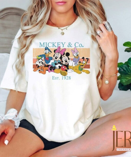 Retro Mickey and Co Est. 1928 Shirt, Mickey and Friends Shirt, Women Disneyworld Shirt, Family Vacation Shirt, Disney Family 2023 Toddler