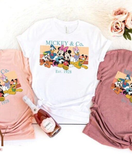 Retro Mickey and Co Est. 1928 Shirt, Mickey and Friends Shirt, Women Disneyworld Shirt, Family Vacation Shirt, Disney Family 2023 Toddler