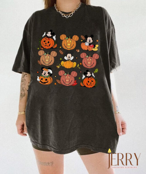 Retro Mickey and Friends Halloween Shirt, Disney Pumpkins Shirt, Cute Fall Shirt, Disney Skeleton Halloween Shirt, Happy Halloween T-shirt