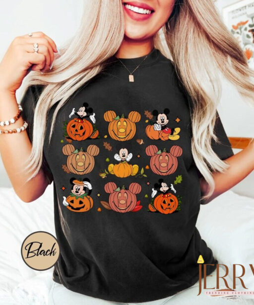 Retro Mickey and Friends Halloween Shirt, Disney Pumpkins Shirt, Cute Fall Shirt, Disney Skeleton Halloween Shirt, Happy Halloween T-shirt