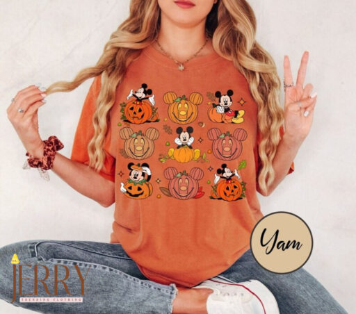 Retro Mickey and Friends Halloween Shirt, Disney Pumpkins Shirt, Cute Fall Shirt, Disney Skeleton Halloween Shirt, Happy Halloween T-shirt