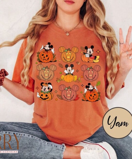 Retro Mickey and Friends Halloween Shirt, Disney Pumpkins Shirt, Cute Fall Shirt, Disney Skeleton Halloween Shirt, Happy Halloween T-shirt