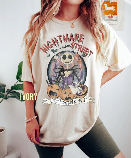 Retro The Nightmare Before Halloween Pumpkin Shirt, Retro Nightmare On Main Street Sweater, Jack Skellington Shirt, Halloween Pumpkin Shirt