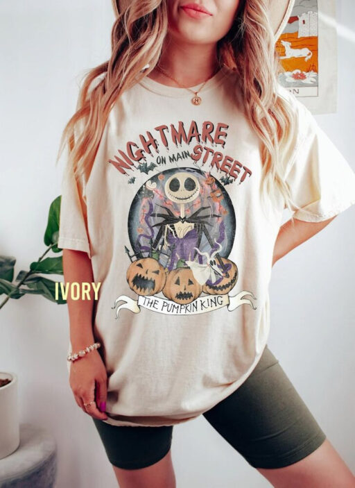 Retro The Nightmare Before Halloween Pumpkin Shirt, Retro Nightmare On Main Street Sweater, Jack Skellington Shirt, Halloween Pumpkin Shirt