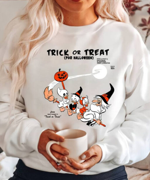 Retro Trick Or Treat For Halloween Sweatshirt, Donald Halloween Comfort Color Shirt, Halloween Shirt, Halloween Costume, Disney Halloween