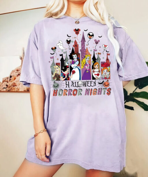 Retro Universal Studios Horror Movie Character Matching, Vintage Disney Princess Castle Halloween Horror Nights Shirt, Scary Movie Girl Trip