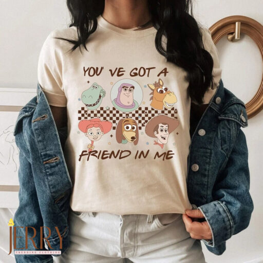 Retro Vintage Toy Story Shirt, Retro Checkered Disney Shirt, Disneyland Shirt, You've Got A Friend In Me Shirt, Kid Youth Toddler T-Shirt