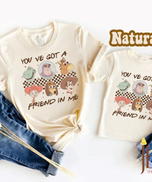 Retro Vintage Toy Story Shirt, Retro Checkered Disney Shirt, Disneyland Shirt, You've Got A Friend In Me Shirt, Kid Youth Toddler T-Shirt