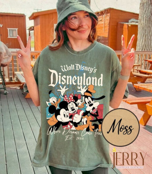 Retro Walt Disney's Disneyland Est 1955 Where Dreams Come True Shirt, Vintage Disney Castle Shirt, Mickey and Friends Disney Family Shirt