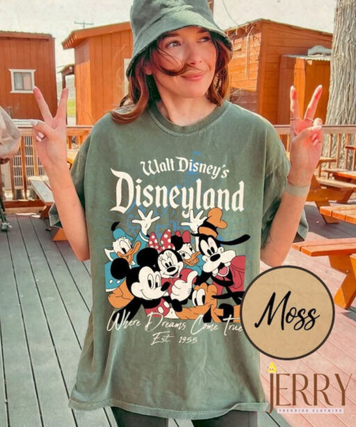 Retro Walt Disney's Disneyland Est 1955 Where Dreams Come True Shirt, Vintage Disney Castle Shirt, Mickey and Friends Disney Family Shirt