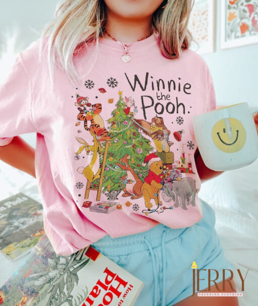 Retro Winnie The Pooh Christmas shirt, Pooh Sweatshirt, winnie the pooh xmas, Pooh and friends, Disney winnie the pooh, disney pooh bear tee
