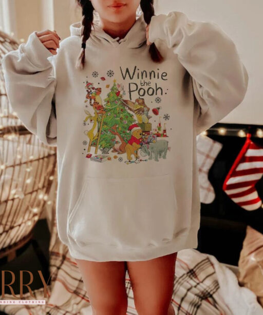 Retro Winnie The Pooh Christmas shirt, Pooh Sweatshirt, winnie the pooh xmas, Pooh and friends, Disney winnie the pooh, disney pooh bear tee