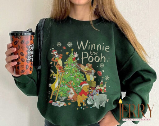 Retro Winnie The Pooh Christmas shirt, Pooh Sweatshirt, winnie the pooh xmas, Pooh and friends, Disney winnie the pooh, disney pooh bear tee