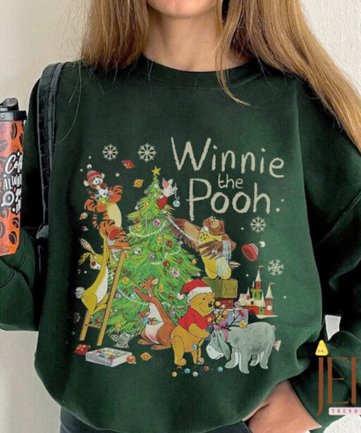 Retro Winnie The Pooh Christmas shirt, Pooh Sweatshirt, winnie the pooh xmas, Pooh and friends, Disney winnie the pooh, disney pooh bear tee