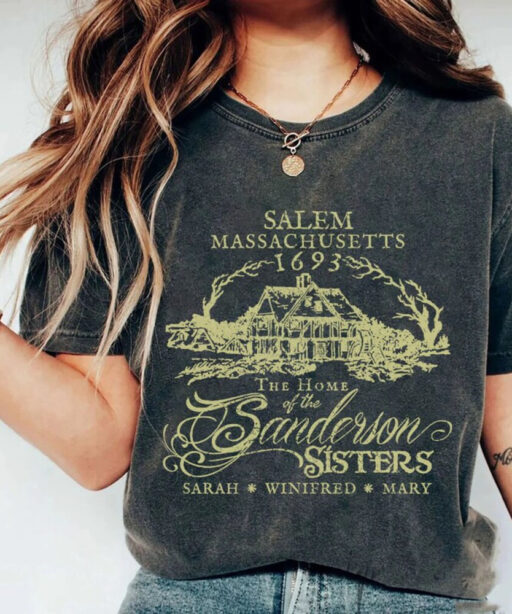 Salem Est 1626 Shirt, Salem Massachusetts, Halloween Witch, Hocus Pocus, Retro Salem, Sanderson Sisters,horror movie shirt,Sanderson witches