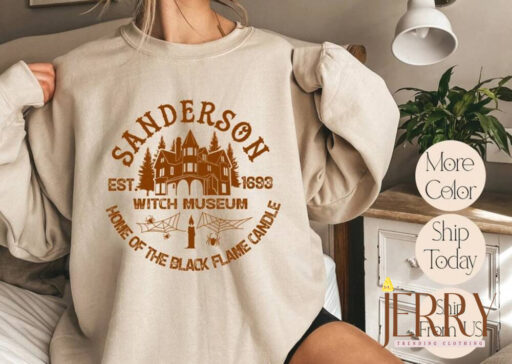 Sanderson Witch Museum Est 1693 Sweatshirt, Halloween Sweatshirt, Sanderson Sisters, Witch Sweatshirt, Black Flame Candle Sweater