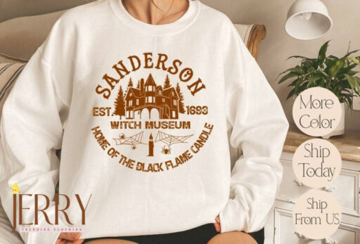 Sanderson Witch Museum Est 1693 Sweatshirt, Halloween Sweatshirt, Sanderson Sisters, Witch Sweatshirt, Black Flame Candle Sweater