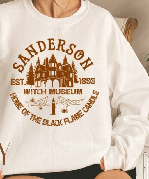 Sanderson Witch Museum Est 1693 Sweatshirt, Halloween Sweatshirt, Sanderson Sisters, Witch Sweatshirt, Black Flame Candle Sweater