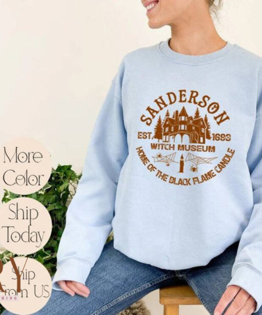 Sanderson Witch Museum Est 1693 Sweatshirt, Halloween Sweatshirt, Sanderson Sisters, Witch Sweatshirt, Black Flame Candle Sweater