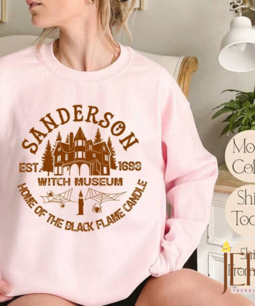 Sanderson Witch Museum Est 1693 Sweatshirt, Halloween Sweatshirt, Sanderson Sisters, Witch Sweatshirt, Black Flame Candle Sweater