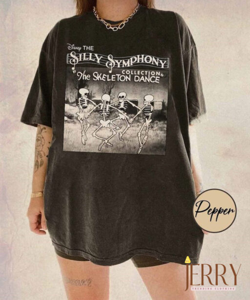 Silly Symphony The Skeleton Dance Comfort Shirt, Halloween Dancing Vintage T-Shirt, Disney Trip 2023 Vacation, The Skeleton Dance Shirt