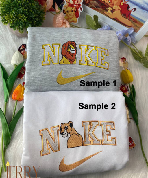 Simba And Nala The Lion King Disney Nike Embroidered Sweatshirts