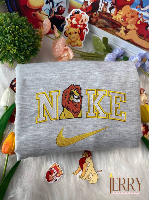 Simba And Nala The Lion King Disney Nike Embroidered Sweatshirts