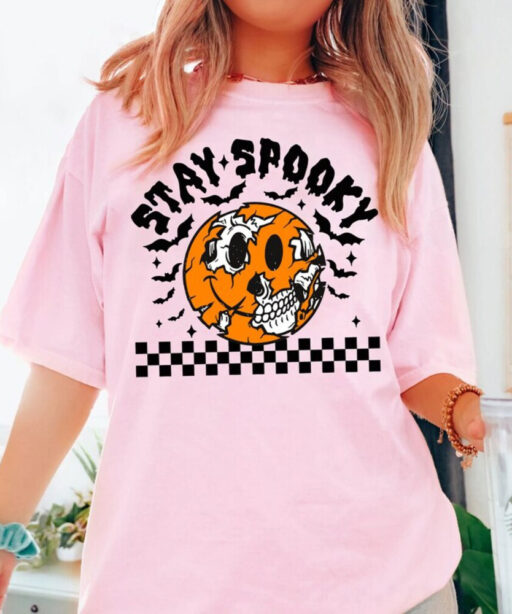 Stay Spooky Halloween Shirt, Pumpkin Halloween Skeleton Shirt, Trick Or Treat Shirt, Halloween Skeleton Shirt ,Spooky Shirt, Ghost Shirt