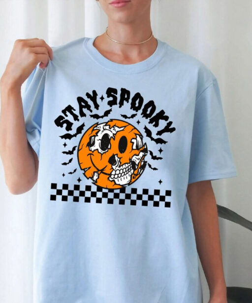 Stay Spooky Halloween Shirt, Pumpkin Halloween Skeleton Shirt, Trick Or Treat Shirt, Halloween Skeleton Shirt ,Spooky Shirt, Ghost Shirt