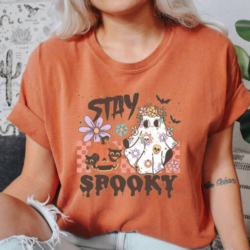 Stay Spooky T-Shirt, Spooky Vibe Shirt, Halloween T-shirt, Cool Halloween shirt, Funny Halloween shirt, Halloween Tee, Smiley Spooky Shirt