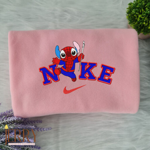 Stitch Spiderman Disney Nike Embroidered Sweatshirt