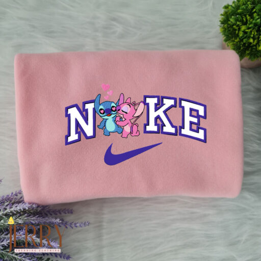 Stitch and Angel Disney Nike Embroidered Sweatshirts